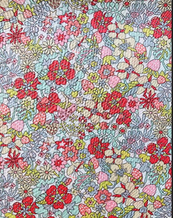 A Gorgeous Liberty Tana Lawn 13 x 9”  fabric, Orange and Pink ‘Flower Tops’. I offer free international shipping.