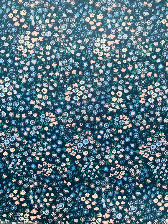 A Petite style Blue and Pink ‘Cooper Dance’ Liberty Tana Lawn 13”x 9” Crafting Patchwork
