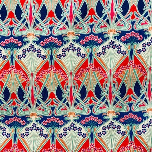 Liberty Tana Lawn Vintage (1980’s) 40 x 50cm fabric Red and Blue ‘Ianthe’