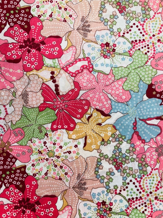Liberty Tana Lawn 40 x 50cm fabric Pink and Green ‘Mauvey’
