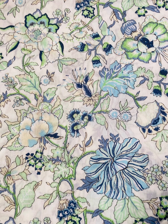 A very pretty green and blue ‘Christelle’, Vintage Liberty Tana Lawn 40 x 50 cm