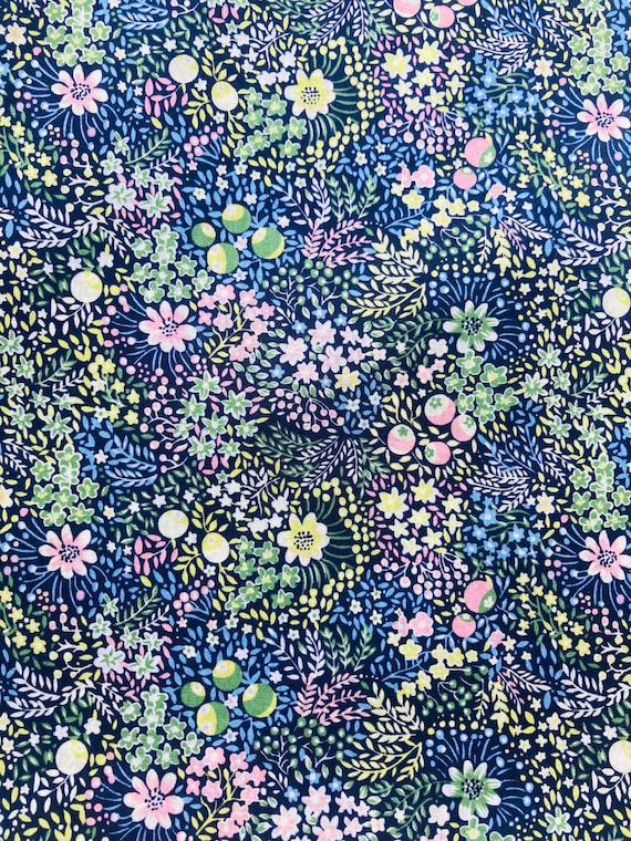 A Beautiful Pink and Lime Green Discontinued ‘Elderberry’ Liberty Tana Lawn 13”x 9” Crafting Patchwork