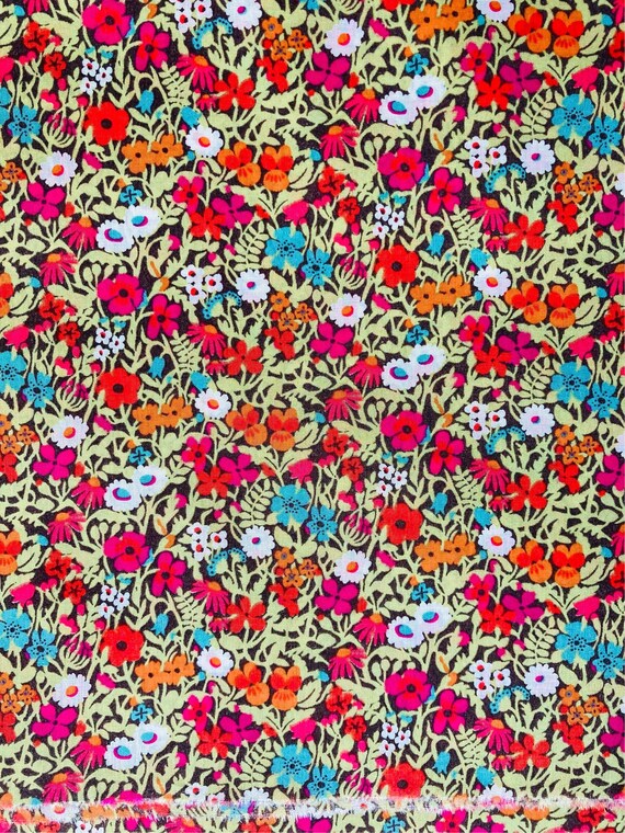A Beautiful Green and Orange ‘Fitzgerald’ Liberty Tana Lawn 13”x 9” Crafting Patchwork