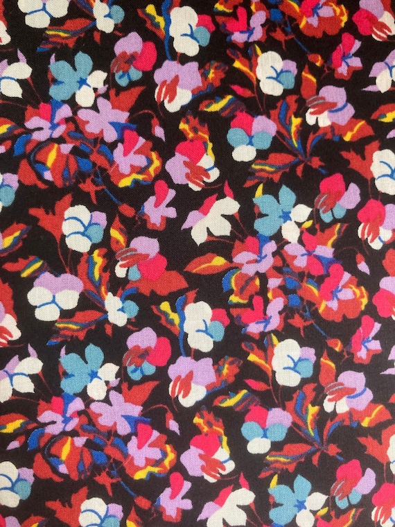 A Discontinued Liberty Tana Lawn 13” x 9”  fabric Black and Purple ‘Sarah’s’