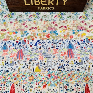 Tessuto Liberty Tana Lawn, "Lotta and Co", pezzi da 8, confezione da 6"x9".