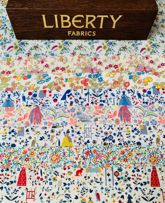 Liberty Tana Lawn Fabric, ‘Lotta and Co’, Pieces of 8, Fabric Pack 6"x 9".