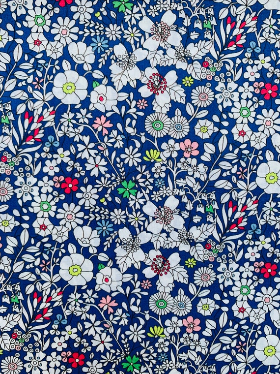 A Lovely Blue and White ‘June’s Meadow’ Liberty Tana Lawn Fabric 13”x 9”