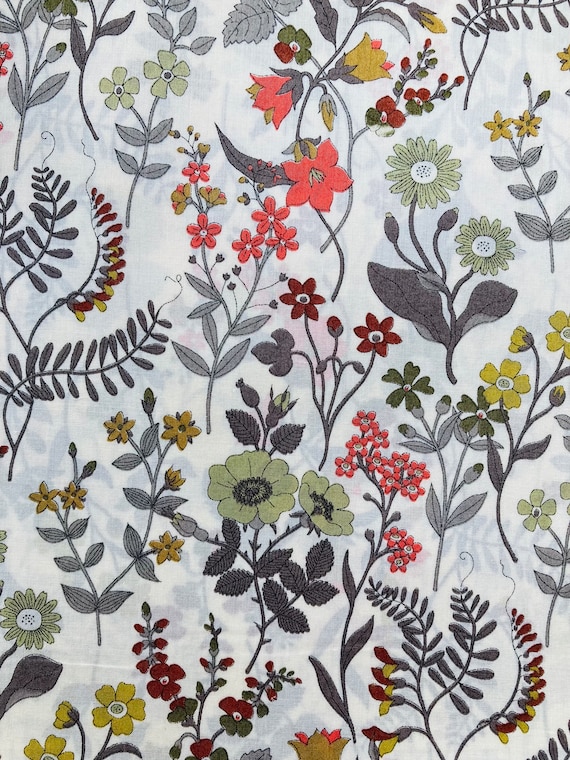 A Pretty Brown and Orange Liberty Tana Lawn 40cms x 50cms fabric ‘Lola Weisselburg’ cotton