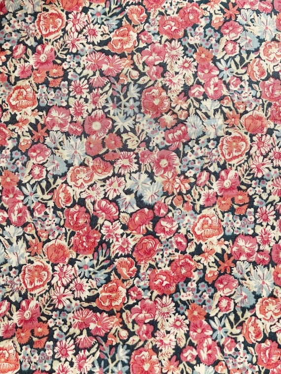 A Gorgeous Liberty Tana Lawn Vintage 13” x 9”  fabric Pink and Blue ‘Chives’