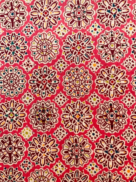 An abstract Pink and Burgundy ‘Helena’s Party’ Liberty Tana Lawn 13”x 9” Crafting Patchwork