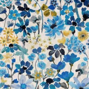 A Beautiful Blue And Yellow ‘Dreams of Summer’ Liberty Tana Lawn 13”x 9” Crafting Patchwork