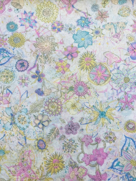 A Bright Pink And Yellow, Discontinued ‘Mac’Cloed’ Liberty Tana Lawn 13”x 9” Crafting Patchwork