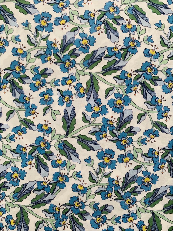 A Gorgeous Blue And Yellow,  ‘Bardfield’ Liberty Tana Lawn 13”x 9”