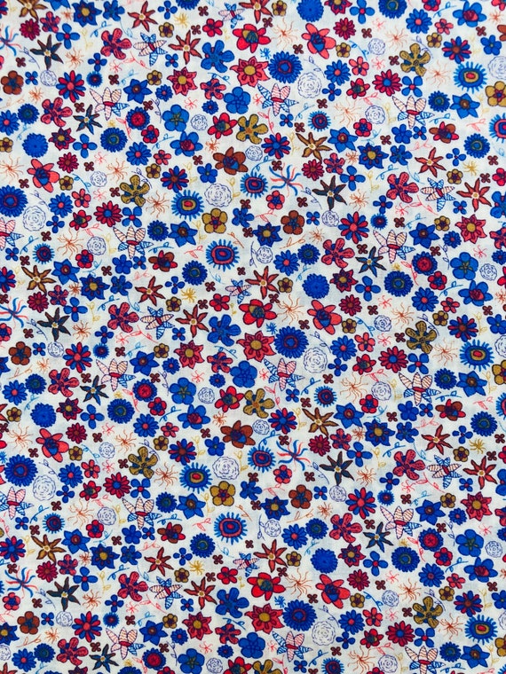 A lovely Blue and Orange ‘Ibstonian’ Liberty Tana Lawn 13”x 9”