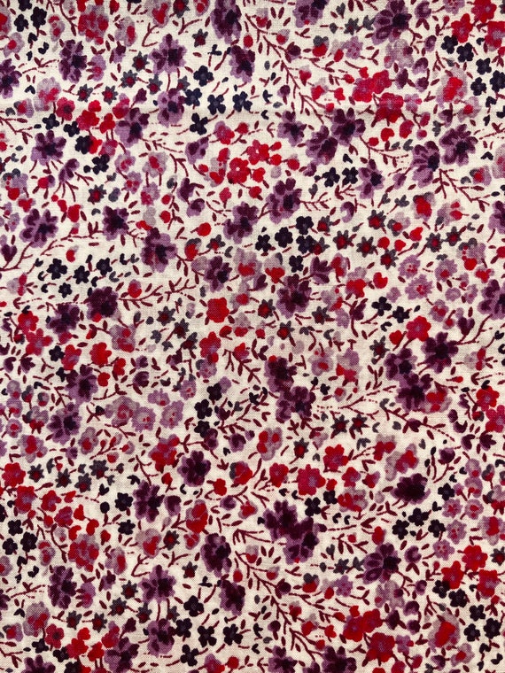 Liberty Tana Lawn 13”x 9” Purple and Red ‘Phoebe’ fabric.