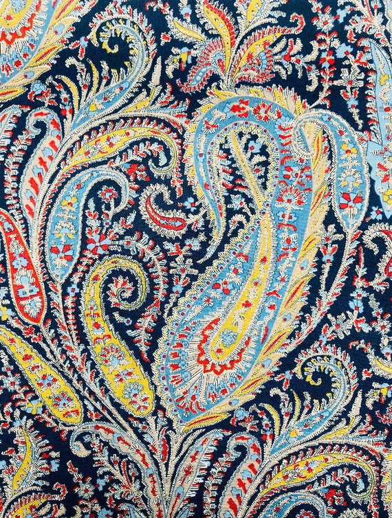 Liberty Tana Lawn 13”x 9” Discontinued Blue and Gold ‘Felix and Isabelle’ Paisley. International Shipping