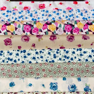Liberty Tana Lawn ‘Petite Roses’ bundle. This pack contains 8 pieces of 6”x 9” Quality Lawns
