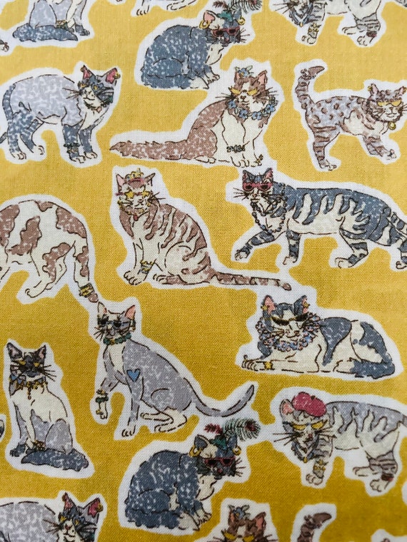 Novelty Yellow ‘Willoughby Mews’ Liberty Tana Lawn 13”x 9”