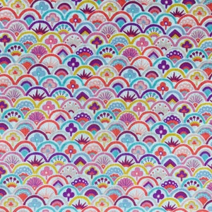 Prosperity, A Discontinued Liberty Tana Lawn 13” x 9”  fabric Pink and Purple. An Interesting, Repeating Design.