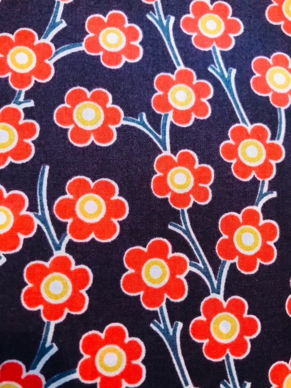 Navy and Red ‘Pep’ Liberty Tana Lawn 13”x 9”