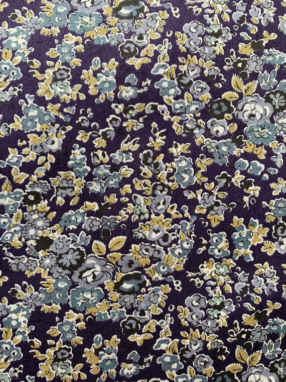 Purple and Grey ‘Tatum’ Liberty Tana Lawn 13”x 9” Fabric. Crafting