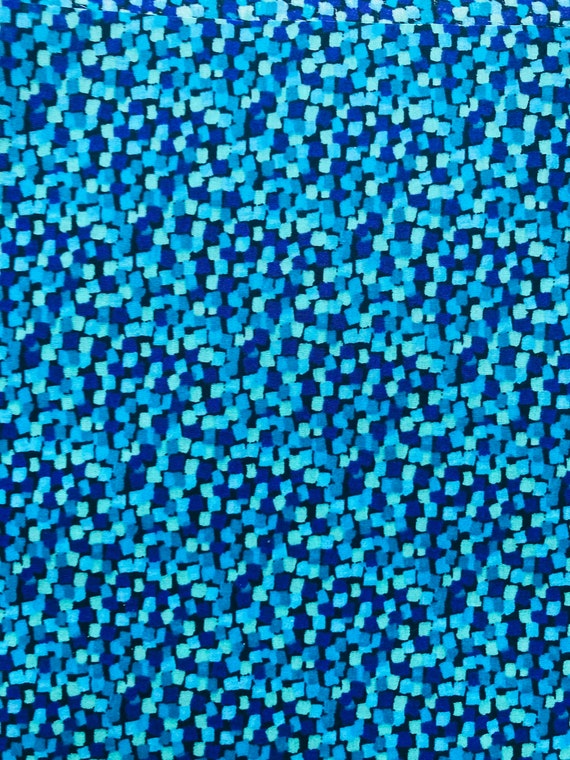 An abstract Blue and Turquoise ‘May Haze’ Liberty Tana Lawn 13”x 9” Crafting Patchwork
