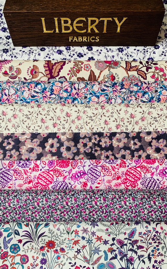 Liberty Tana Lawn ‘Lavender Garden’ fabric pack. 8 different pieces, cut to a generous 6”x 9”