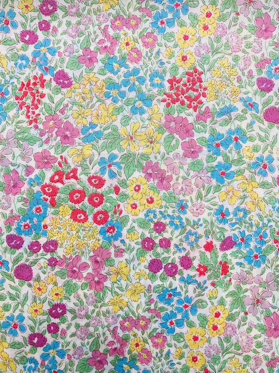 A Beautiful Red and Purple ‘Joanna Louise’ Liberty Tana Lawn 13”x 10” Crafting Patchwork