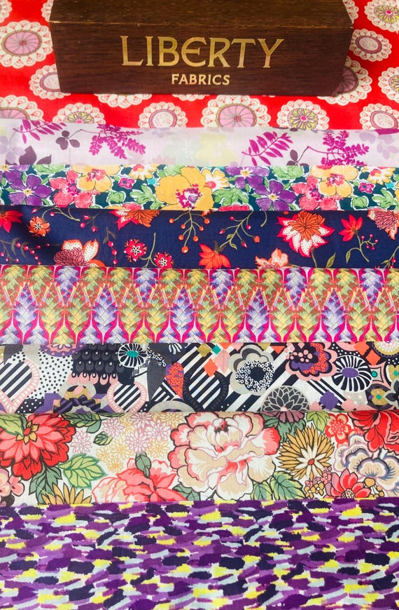 Liberty Tana Lawn Art fabrics ‘Eclectic Mix’  pack. 8 different pieces, cut to a generous 6”x 9”