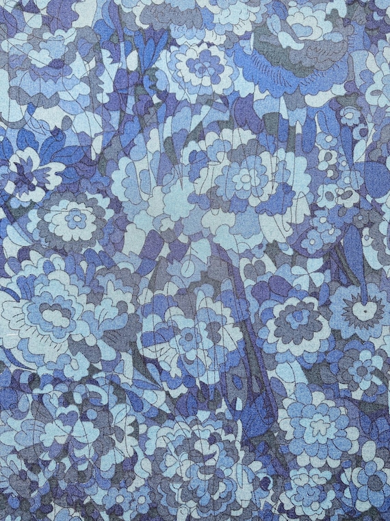 A Beautiful Blue And Grey ‘Kindle’ Liberty Tana Lawn 13”x 9” Crafting Patchwork