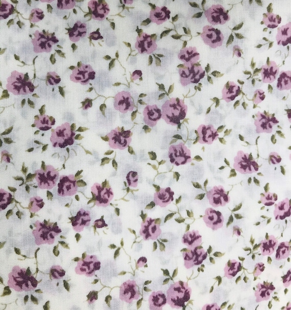 Purple ‘Nina’ Liberty Tana Lawn 13”x 9” Fabric, Ideal for face masks
