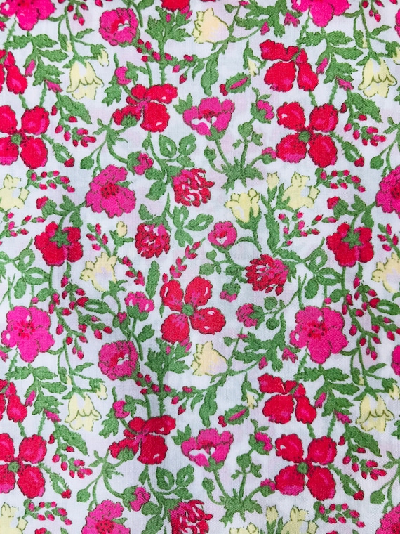 Vintage Liberty red/pink Meadow.  Tana Lawn 13”x 9”. I offer International Shipping