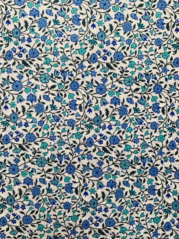 A Gorgeous Blue And Turquoise ‘Queen’s Gallery’ Liberty Tana Lawn 13”x 9”