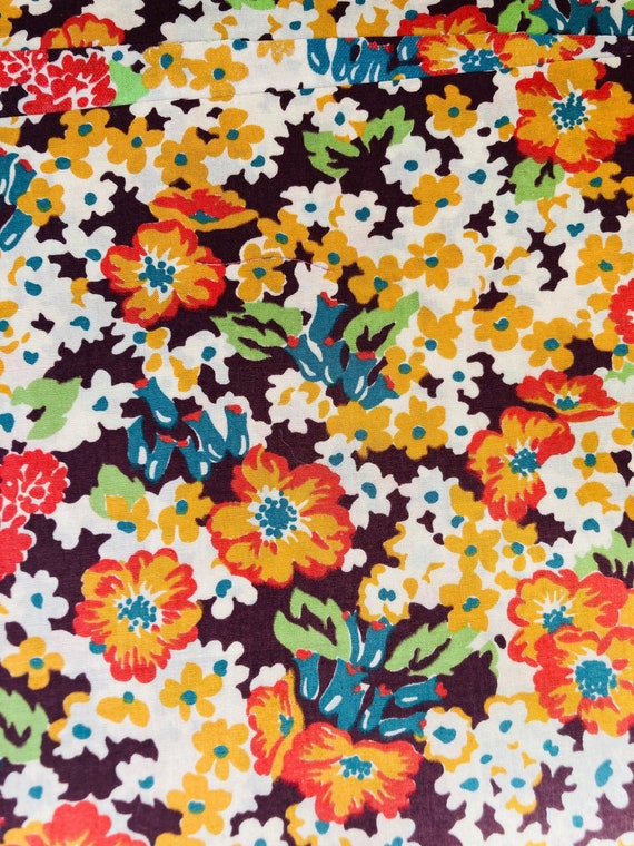 Liberty Tana Lawn Cream Orange and Brown ‘Unnamed’ fabric 40 x 50cm Patchwork Crafting