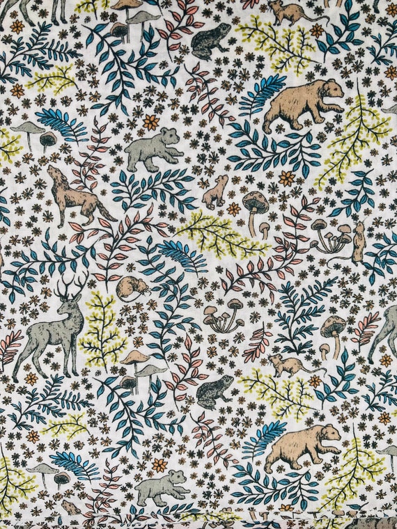 A Beautiful Green And Brown ‘Feldberg Forest’ Liberty Tana Lawn 13”x 9” Crafting Patchwork