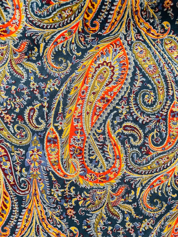 Liberty Tana Lawn 13”x 9” Vintage Blue and Orange Felix and Isabelle Paisley