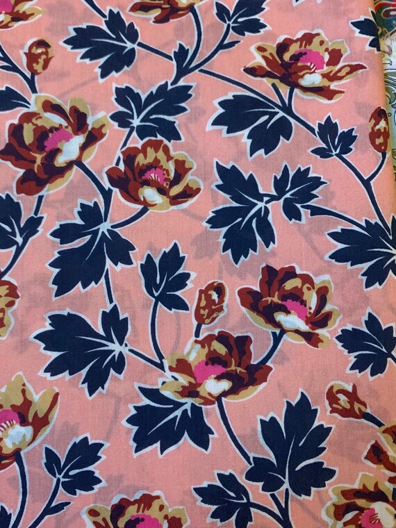 A Lovely Blue and Pink Unknown Name Liberty Tana Lawn 13”x 15” Fabric. Free worldwide postage