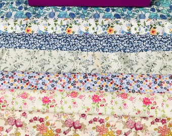 Liberty Tana Lawn ‘Flower Show’ fabric pack. 8 different pieces, a generous 6”x 9”