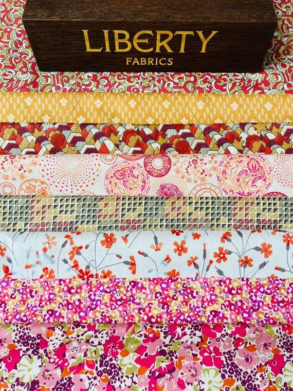 Liberty Tana Lawn ‘Golden Delicious’ fabric pack. 8 different pieces, cut to a generous 6”x 9”