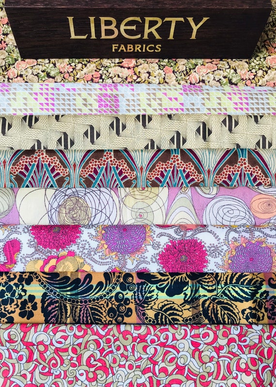 Liberty Tana Lawn Fabric, ‘Gold Fingers’ Fabric pack cut to a generous 6"x 9".