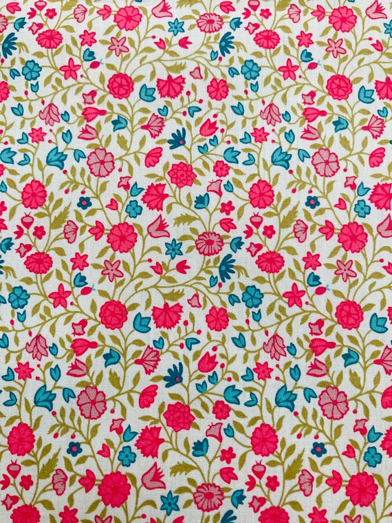 A Gorgeous Blue And Pink ‘Queen’s Gallery’ Liberty Tana Lawn 13”x 9”