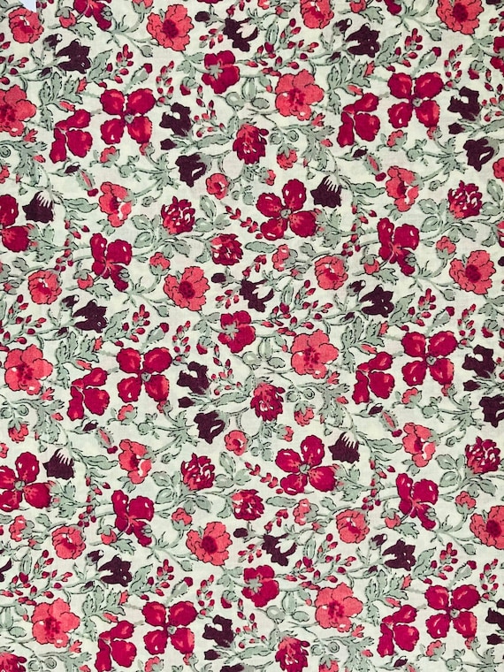 A Lovely Discontinued Liberty Tana Lawn Orange and Pink ‘Meadow’  13”x 9”