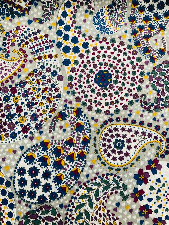A Purple and Grey ‘Christhl’ Liberty Tana Lawn 40 x 50cm A Gorgeous Paisley.