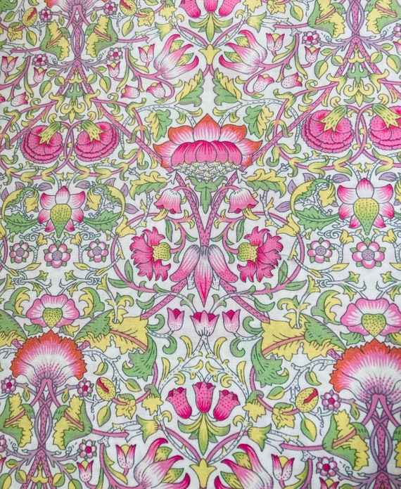 Liberty Tana Lawn 40 x 50 cm. A Lovely Pink William Morris design called ‘Lodden’ Free International Shipping