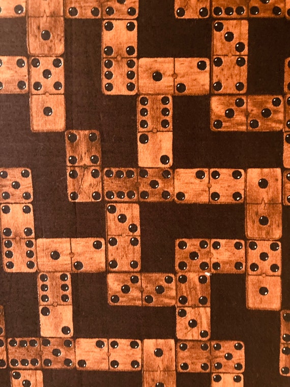 A Novelty Brown and Black Colourway of ‘Dominoes’ This Liberty Tana Lawn Is cut to a generous 40cm x 50cm