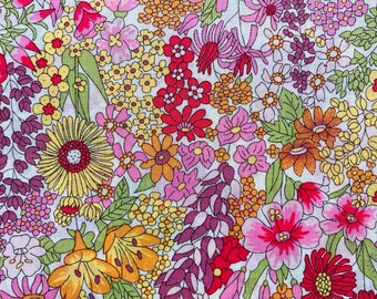 Margaret Annie, un bellissimo patchwork Liberty Tana Lawn rosa e verde da 13"x9"
