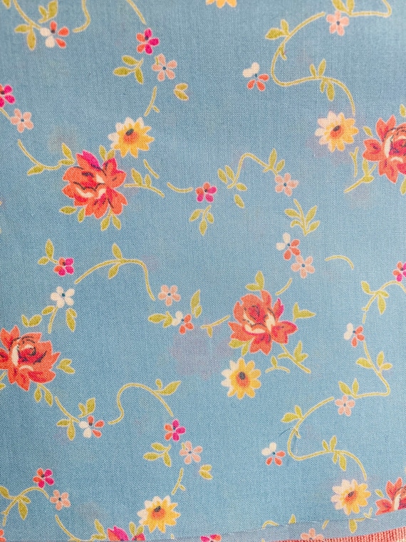 Liberty Tana Lawn Sky Blue and Peach ‘Sophine’ 13”x 9” fabric.
