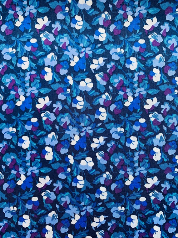 A Gorgeous Liberty Tana Lawn 13” x 9” fabric Blue and Purple ‘Sarah’