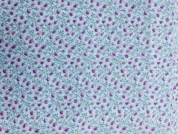 Liberty Tana Lawn 12”x 10” Pink and Green ‘Rosy’ Vintage.