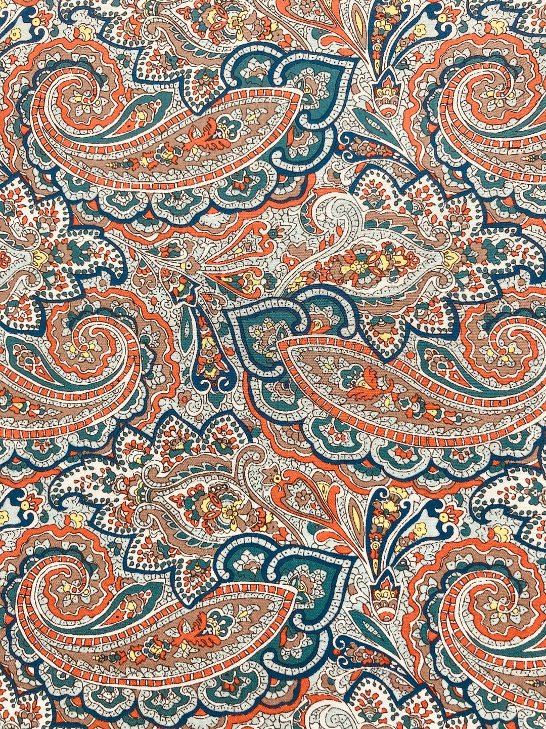 A Very Pretty Blue and Orange ‘tessa’ Paisley Type Vintage Liberty Tana ...